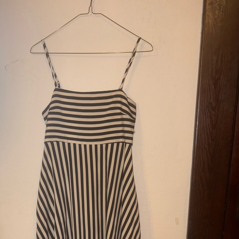 Cupshe Black and Cream Striped Dress